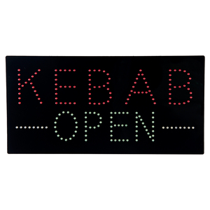 Enseignes de magasin <span class=keywords><strong>KEBAB</strong></span> OPEN à haute luminosité de 9*19 pouces, Led <span class=keywords><strong>KEBAB</strong></span> Shop Intérieur Suspendu sur panneau d'affichage clignotant ouvert - Product Image 3