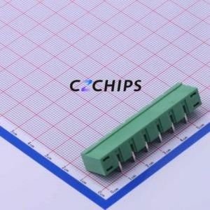 DB2ERM-7.62-6P-GN Plug-in Terminal Block Bent Lead Through Hole,P=7.62mm Board-to-Board / Socket Closed Screw Fixing 1x6P 7.62mm - Product Image 2