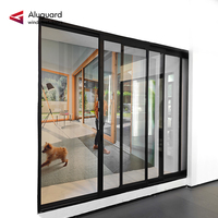 Porte coulissante en aluminium à rupture de pont thermique avec cadre fin et vue panoramique, à seuil bas pour salon |   Aluguard