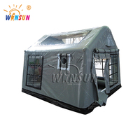 Tente gonflable portable WINSUN pour le camping, étanche, en PVC, résistante au feu, facile à installer, avec pompe à air électrique familiale
