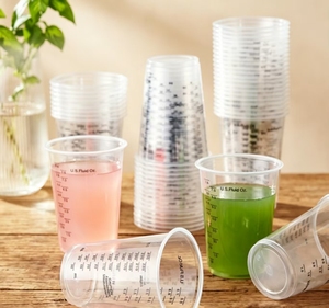 Factory Wholesale 240ml Double Scale Plastic <b>Measuring</b> <b>Cups</b> Disposable Graduated Mixing <b>Cups</b> for Epoxy ResinPaintingDIY Crafts - Product Image 1