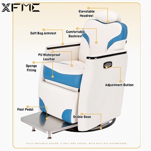 XFMC moderno di lusso <span class=keywords><strong>parrucchieri</strong></span> di sollevamento rotante automatico parrucchiere italiano bianco elettrico professionale barbiere da uomo sedie - Product Image 4