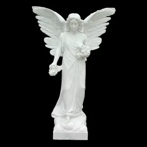 Statue di angelo piangente a grandezza naturale statua di marmo bianco statue di angelo quadrate graziose