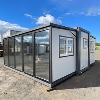 Maison pliante extensible à double aile de 20 pieds, design de luxe, moderne, étanche et isolée, pour appartement/salon