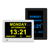 Pro jam bekam 7 "tampilan besar Digital, alarm kustom tanggal hari kalender Digital DST otomatis