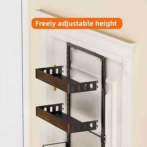 Phòng tắm nhà bếp có thể điều chỉnh 6 Tier Treo Giỏ gia vị giá lưu trữ Kệ kim loại móc trên cửa giá đựng thức ăn tổ chức - Product Image 3