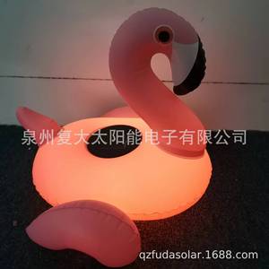 <b>Inflatable</b> Flamingo Pool Float Led Light Solar Powered Outdoor Decoration PVC Material - Product Image 2