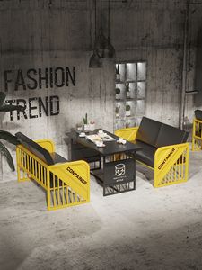 Juego de Mesa de Comedor de Metal Industrial para Cafetería, <span class=keywords><strong>Restaurante</strong></span> <span class=keywords><strong>y</strong></span> Área de Comidas, Juego de Mesa de Comedor Comercial - Product Image 4