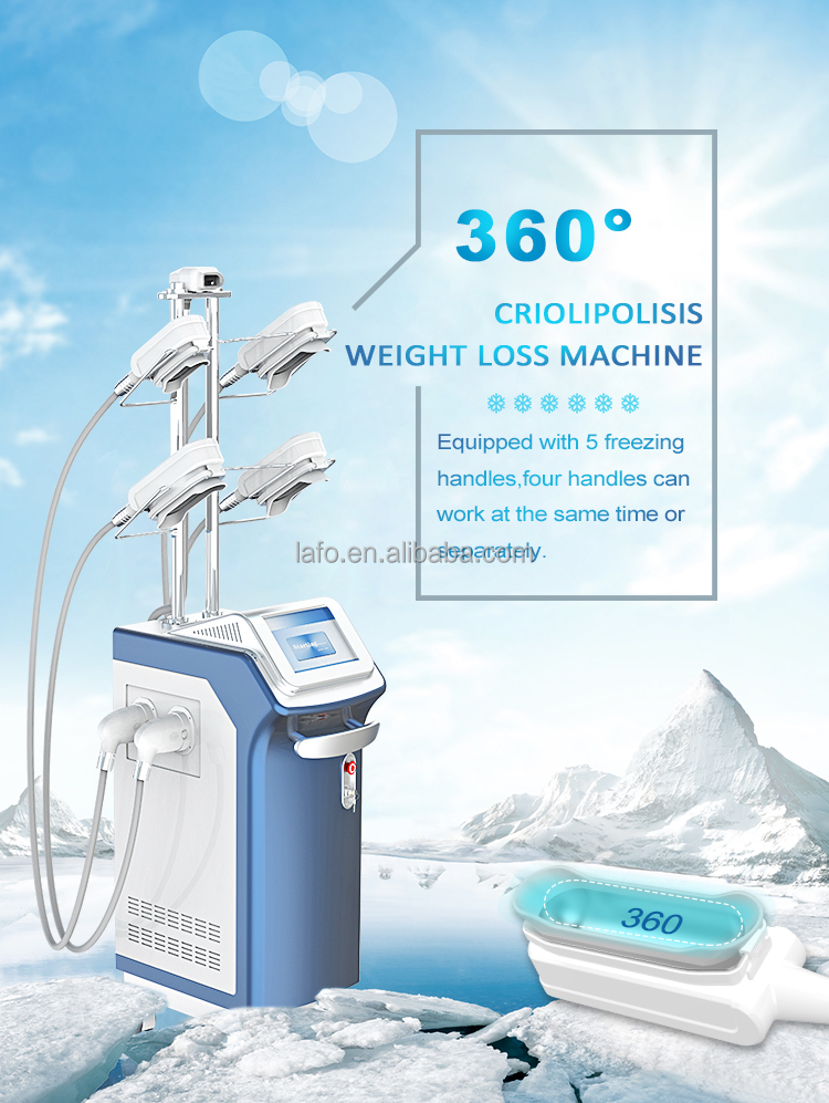Non Invasive 5 cryo Handles Slimming Cryolipolysis 360 Fat Reduction Slimming Criolipolisis Machine LF-245D