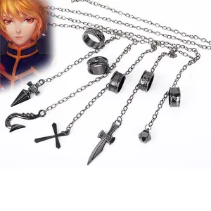 Stile popolare giapponese Anime Hunter rule Kurapika bracciale five fingers Ring set puntelli cosplay