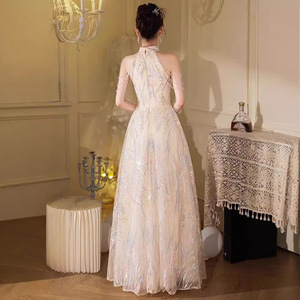 S1740R 2025 Royal Lace Wedding Toast Dress <b>Bride</b> Temperament Long Princess High Quality Evening Dress Chapel Train Ball <b>Gown</b> - Product Image 5