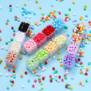 Perles de verre de couleur unie, perles rondes de couleur bonbon, pour la fabrication de bijoux, accessoires de bricolage, paquet en vrac AC4397 - Product Image 1