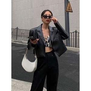 เสื้อนอกสตรีแขนยาวเสื้อเบลเซอร์แฟชั่นตัวสั้นสำหรับสาวออฟฟิศลำลองดีไซน์เก๋ไก๋ - Product Image 5