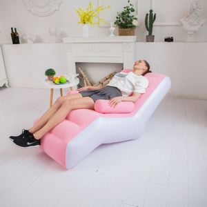 Cross-border Modern Simple Design <b>Inflatable</b> Lazy <b>Sofa</b> Chair Outdoor Single Double <b>Inflatable</b> <b>Bed</b> Foldable PVC Flocked Cushion - Product Image 4
