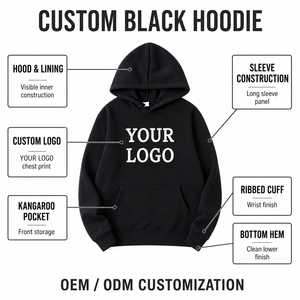 เสื้อฮู้ดแบบสวมหัว OEM ปรับแต่งได้ หลายสีให้เลือก ทรงหลวม มีกระเป๋าหน้า ผลิตเสื้อผ้าสตรีทแวร์ - Product Image 2