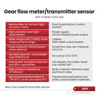 Medidor de Flujo SHY con Sensor Transmisor para Combustible Diésel y Aceite de Alta Viscosidad, Precisión del 0.2%, Acero Inoxidable, Aleación de Aluminio, RS485/232