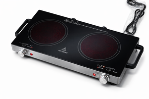 Cocina Eléctrica Portátil de Doble Quemador de 1800W, Estufa Infrarroja de 1000W+800W con Controles Independientes para Uso en Cocina y Exteriores - Product Image 2