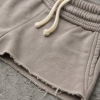 Shorts de jogging vintage délavés à l'acide pour hommes, personnalisés, décontractés, respirants, taille haute, en coton, avec cordon de serrage, coupe et couture originales