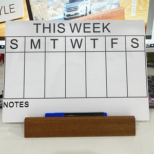 Planificateur hebdomadaire et quotidien en acrylique avec support en bois, tableau effaçable <span class=keywords><strong>à</strong></span> sec en acrylique, liste de choses <span class=keywords><strong>à</strong></span> <span class=keywords><strong>faire</strong></span> <span class=keywords><strong>à</strong></span> domicile, tableau avec marqueur pour couple - Product Image 5
