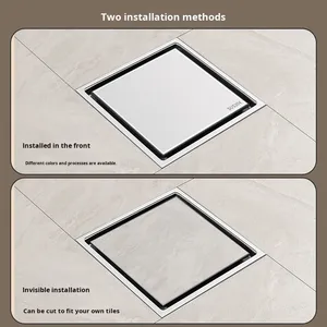 Custom Cross-border American Style Square 304 Stainless Steel Floor Drain Bathroom Shower Room Large Capacity Anti-odor - Product Image 3
