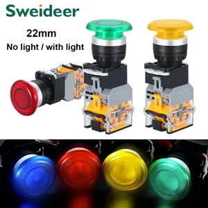 Bouton-poussoir LED lumineux à tête de champignon de 22 mm, commande marche/arrêt, pour équipement électrique et appareillage de commutation - Vente chaude - Product Image 5