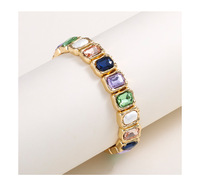 Nouveau Design Alliage Perle Gemme Élastique Réglable Bracelet Baroque Coloré Verre Cristal Perlé Bracelet Bijoux Pour Femmes