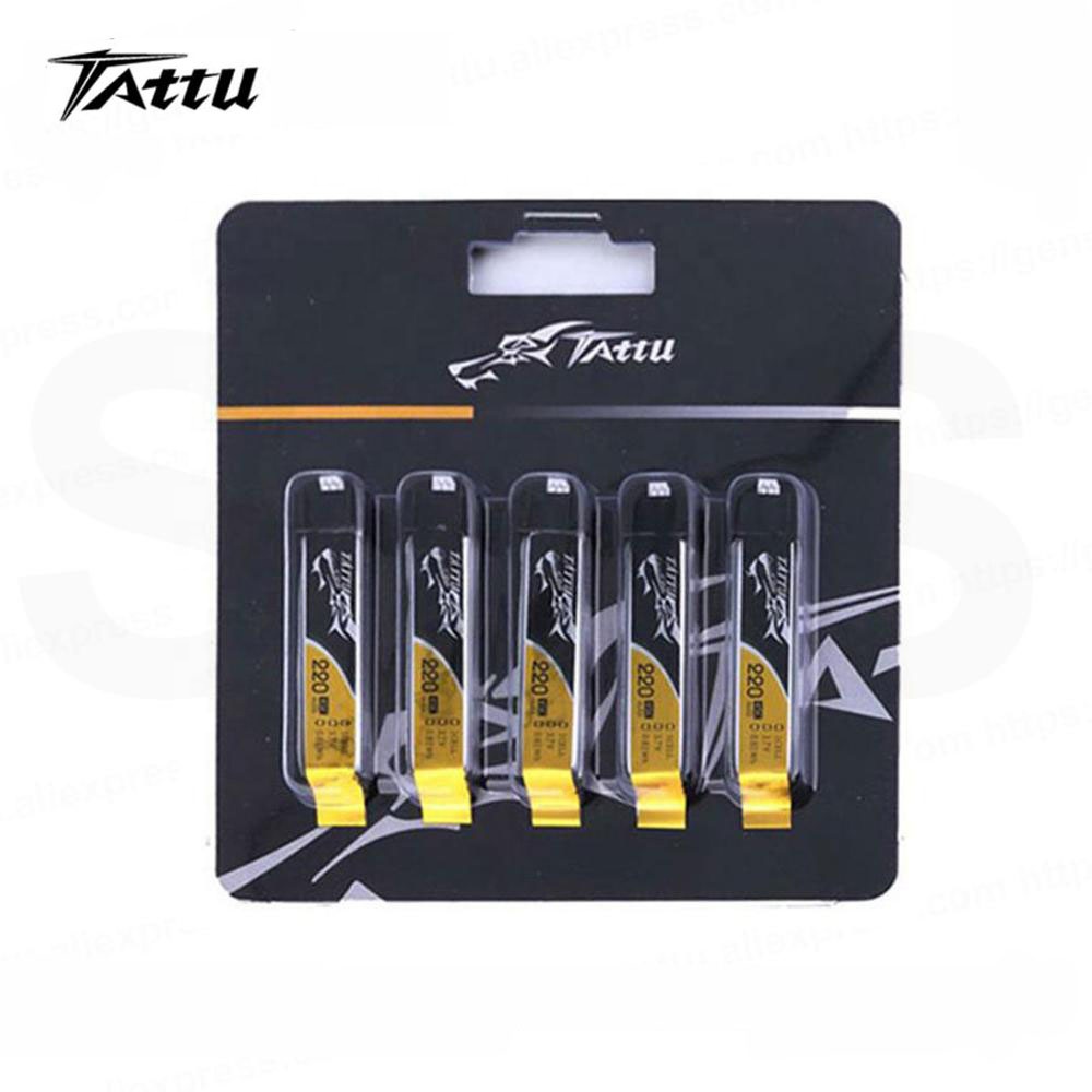 Татту, 5 шт в упаковке 220 мА/ч, 45C 3,7 V 1S1P миниатюрных отверток соединитель запаса Eflite литий-полимерный аккумулятор для небольшой гоночный Дрон с видом от первого лица Квадрокоптер с дистанционным управлением