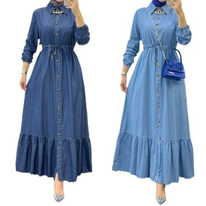 <span class=keywords><strong>Vestido</strong></span> tipo cárdigan largo informal para mujer, antiestático, de color sólido, suéter de <span class=keywords><strong>lana</strong></span>, moderno y elegante, estilo denim - Product Image 1
