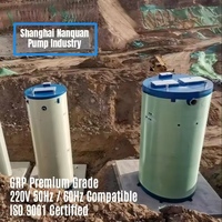 Station de pompage des eaux usées préfabriquée GRP, double pompe, PLC SCADA, 50-200m³/h, 220V 380V, moteur intégré souterrain, garantie 1 an