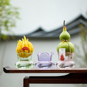Vase créatif en verre pour plantes aquatiques avec fruits de citron bergamote et de courge, conteneur hydroponique de bureau pour le Nouvel An chinois - Product Image 2