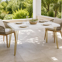 Table à manger rectangulaire moderne avec plateau en bois, table à manger pliable en bois