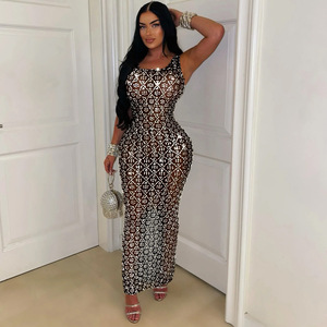 Abito da sera con strass fantasia di alta qualità abito da Club con diamanti di cristallo scintillante <span class=keywords><strong>abbigliamento</strong></span> da <span class=keywords><strong>donna</strong></span> di lusso Sexy - Product Image 4