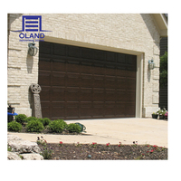Porte de garage sectionnelle automatique extérieure OLAND moderne, coupe-vent, en acier 16x8, isolée en mousse PU, avec protection des doigts