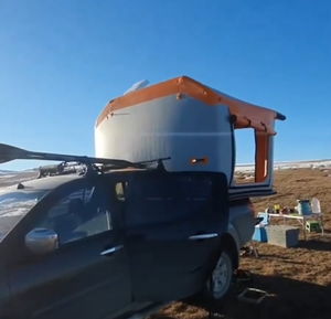 Tente de toit gonflable 1-3 personnes pliable pour <span class=keywords><strong>camping</strong></span> en voiture quatre saisons PVC imperméable pour voyages tout-terrain en plein air - Product Image 2