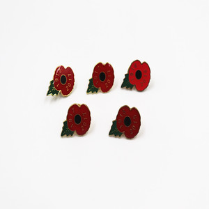 Jrj Cherish <span class=keywords><strong>Peace</strong></span> Poppy หมุดโลหะชุบทองผีเสื้อคลัทช์ธงประเทศ Debossed สีเติมกีฬาโปรโมชั่น - Product Image 2