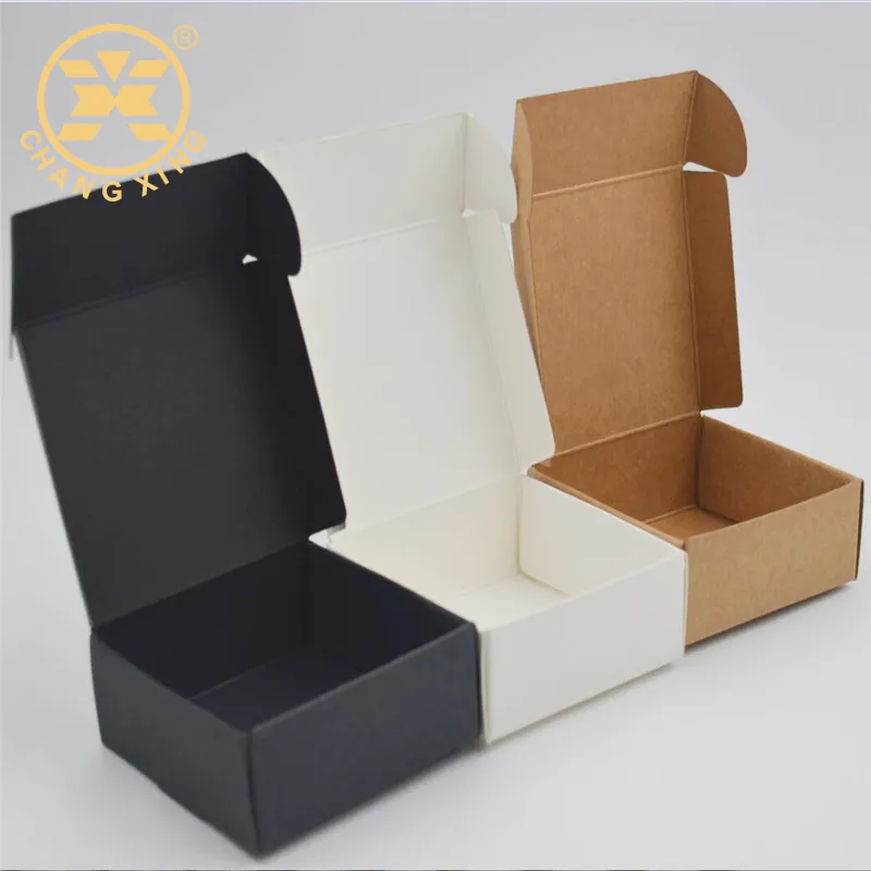 Leere Mini Kraft Square Schwarz Versand box Verpackung Mailer Verpackung Geschenk boxen mit benutzer definiertem Logo