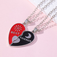 2025 nouvelle mode Bff géométrique coeur pendentif collier ensemble significatif Alphabet meilleurs amis pendentif collier ensemble cadeaux pour les femmes