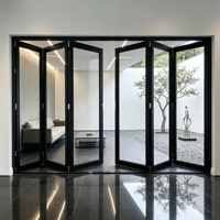 Porte intérieure en aluminium à cadre fin, réduction du bruit, en verre, pour la maison moderne, séparation de salon, directement de l'usine HUACAI