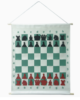 Planche de démonstration d'échecs en vinyle pliable en plastique de haute qualité facile à transporter avec des pièces d'échecs fendues pour l'apprentissage
