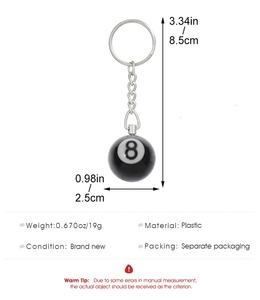 2025 dibujos animados lindo Mini 2,5 cm 3D resina billar Snooker piscina negro 8 bolas llaveroListo para enviar - Product Image 2