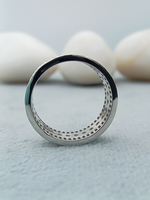 Bague de fiançailles classique en or blanc 14 carats rempli, diamant de laboratoire taille brillant VVS, alliance éternelle tendance