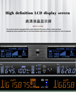 GAW-TD100 Professionelles <span class=keywords><strong>2</strong></span>-Kanal UHF True Diversity Drahtloses Mikrofonsystem für Bühne, Konferenz & Karaoke - Product Image 2