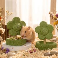 Mainan Kunyah Rumput Bunga Hamster, Tempat Makan Rumput Timothy, Dekorasi Kandang, Perlengkapan Penghilang Kebosanan untuk Kelinci dan Hewan Peliharaan Kecil