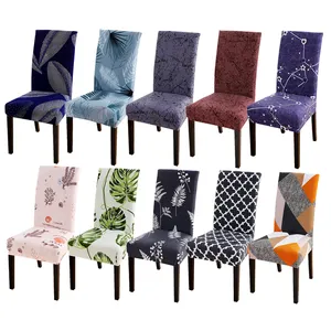 Stretch Stuhl bezug Kurze Esszimmer Stuhl bezug für den täglichen Gebrauch Gestrickte Plain Custom Printed Elastic Seat Base Cover WM-49004