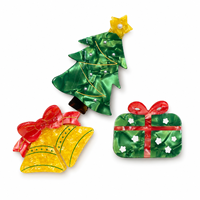 Nouvel ensemble de pinces à cheveux en acétate personnalisées avec logo pour Noël, cadeau festif de vacances, accessoires pour cheveux pour femmes