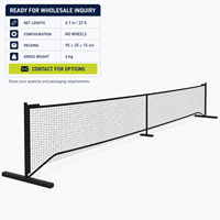 Base de filet de pickleball mobile sur roues pour terrain de 22 pieds