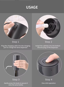 Herramientas de Bar baratas, vertedor y dispensador de aireador de vino eléctrico recargable con batería de litio inteligente de plástico - Product Image 6