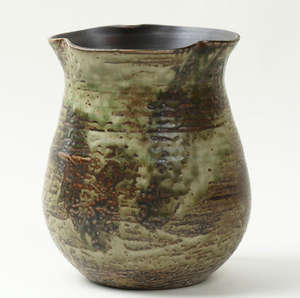 <span class=keywords><strong>Fleur</strong></span> bord vert olive vase en céramique pied funéraire petit vase en céramique styles wabi sabi - Product Image 4