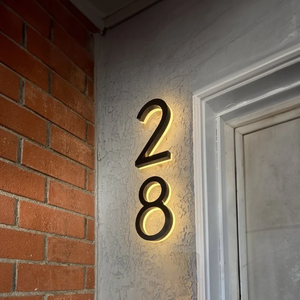 Letrero LC para exteriores, impermeable, jardín, retroiluminado, número de casa, acero inoxidable, placa de números luminosos Led 3D - Product Image 5