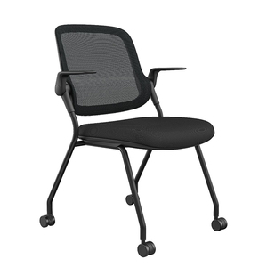 Vente en gros de chaise pliante de salle de réunion respirante en maille noire chaise de bureau de formation empilable - Product Image 1